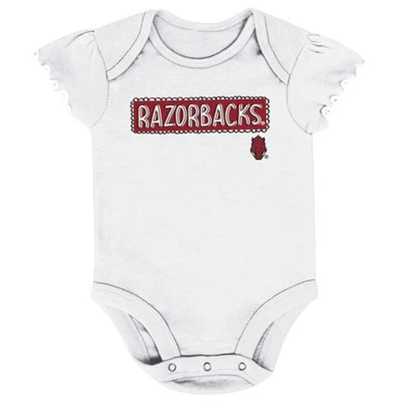 New - NCAA Infant Girls' 3Pk Bodysuit Set