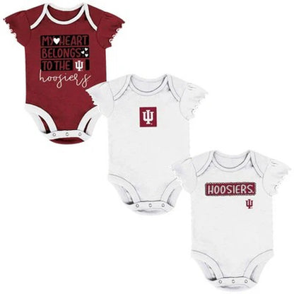 New - NCAA Infant Girls' 3Pk Bodysuit Set