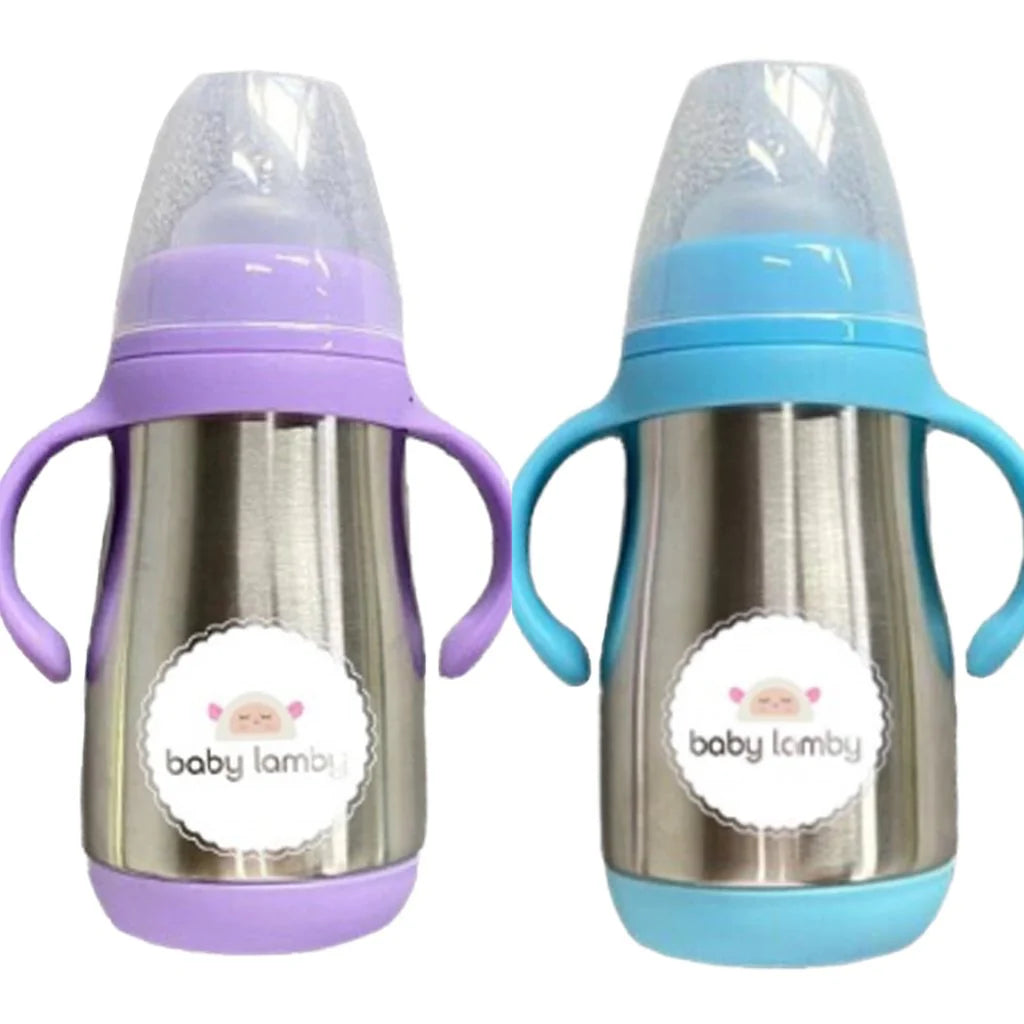 Baby Lamby Stainless Steel Anti-Colic Baby Bottles - Environmentally-Safe - Dual Insulation