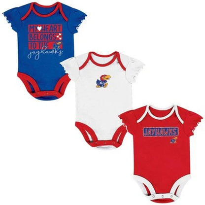 New - NCAA Infant Girls' 3Pk Bodysuit Set