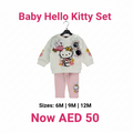 Baby Hello Kitty Sweatsuit Set with Sunglasses - White/Pink