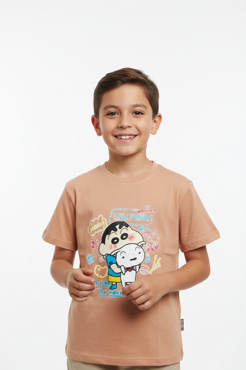Crayon Shin-chan "Little Painter" Kids T-Shirt – Peach