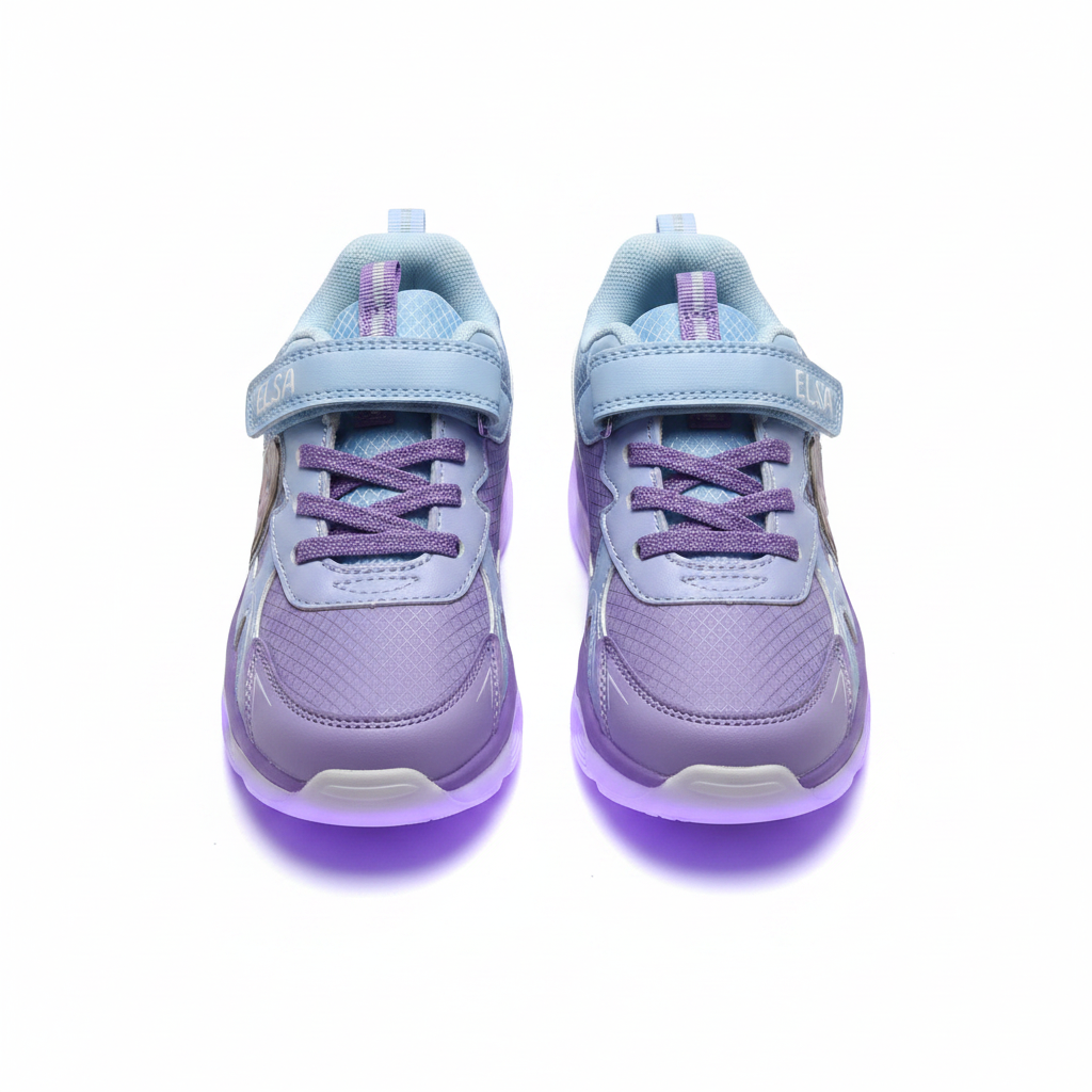 Disney Frozen Elsa Light-Up Sneakers for Girls - Purple & Ice Blue