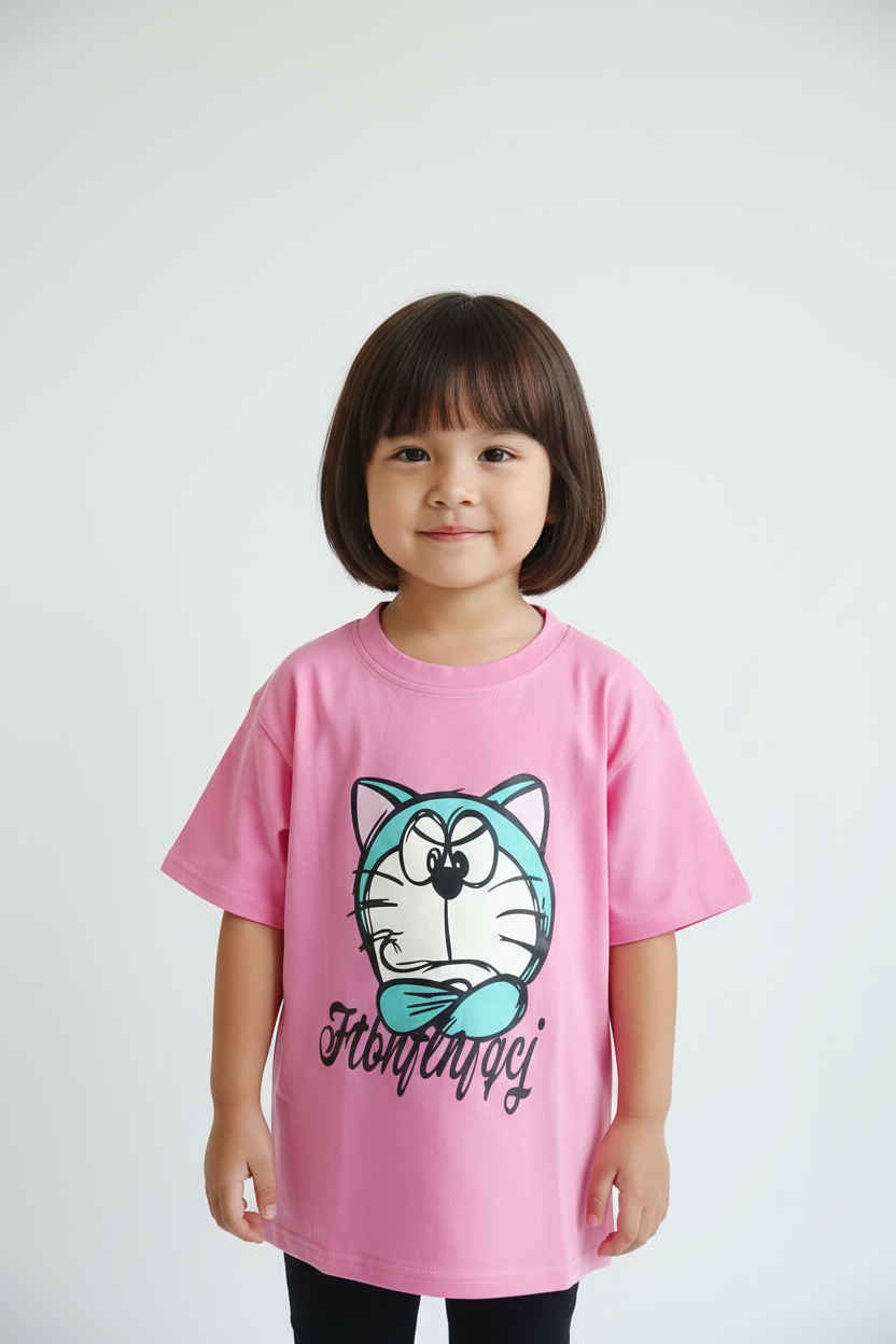 Doraemon Graphic Kids T-Shirt – Pink
