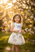 Girl Butterfly Dress Set – White