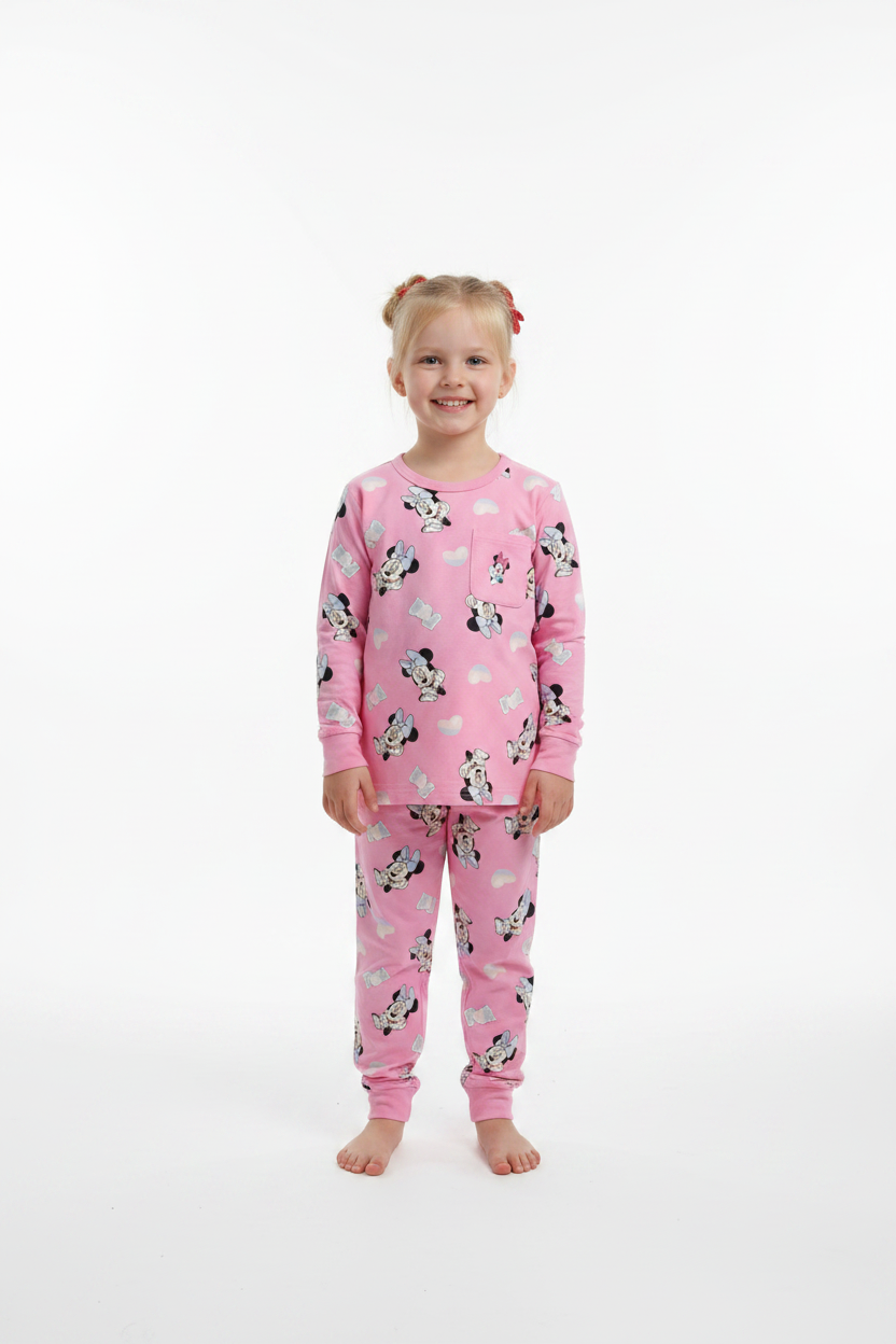 Girls Minnie Mouse Pink Pajama Set