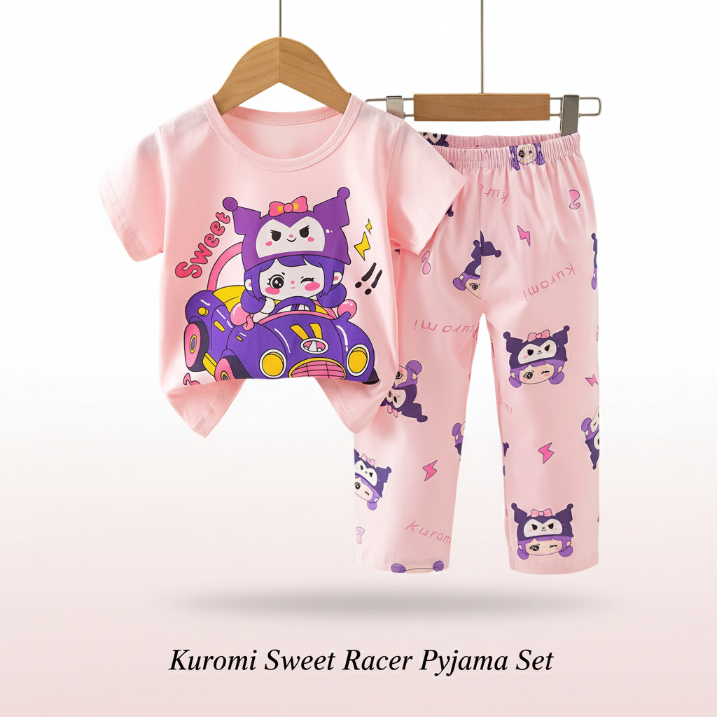 Kuromi Sweet Racer Girls Pyjama Set