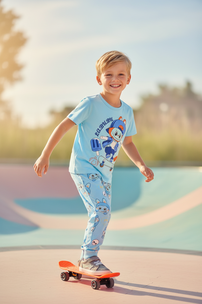 Labubu Cool Skater Kids Pyjama Set
