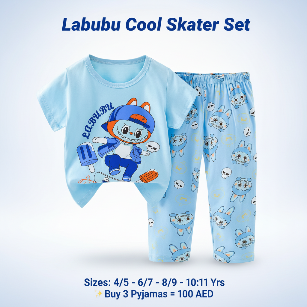 Labubu Cool Skater Kids Pyjama Set