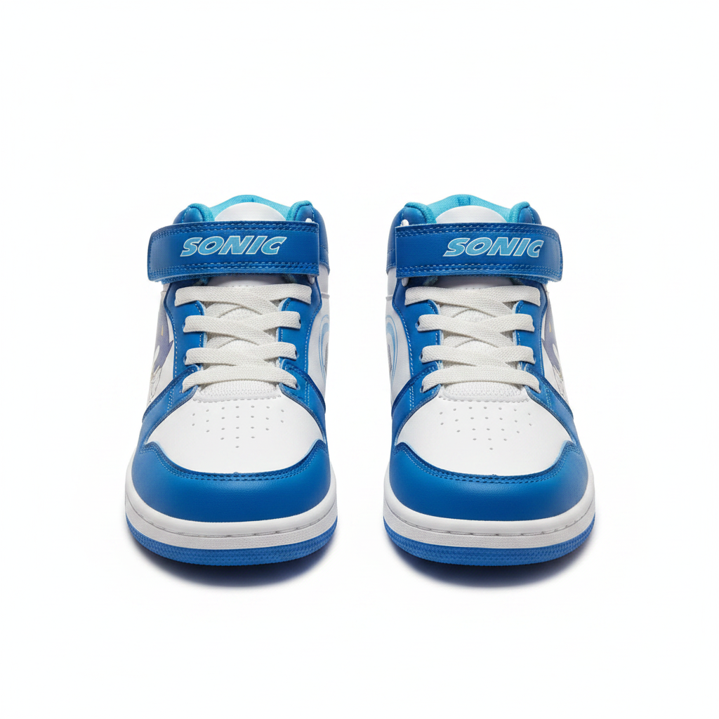 Sonic the Hedgehog High-Top Sneakers for Boys - Blue & White