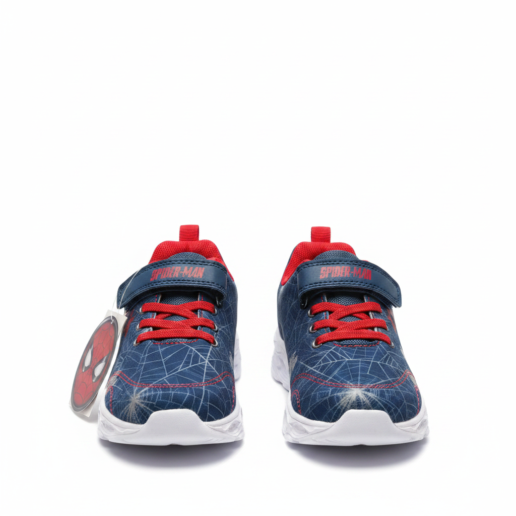 Spider-Man Web Pattern Sneakers for Boys - Navy Blue & Red